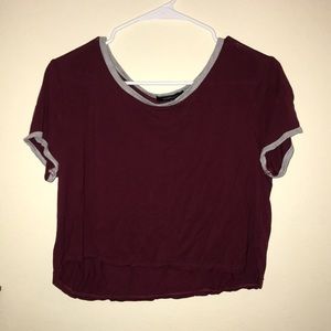 Maroon Forever 21 Cropped Tee